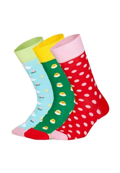 DillySocks DillySocks Socken „Hoppy Days (3er Box)“, Rot hellblau grün, – Produktbild 1 von 4