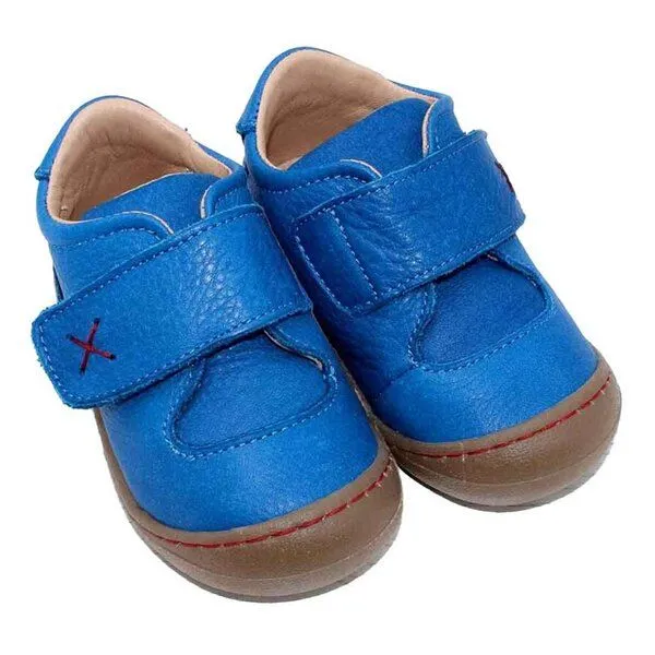 Pololo Pololo Halbschuh/ Lauflerner "Primero" aus pflanzlich gegerbtem Leder, Größen 20-27, Blau, – Produktbild 1 von 4