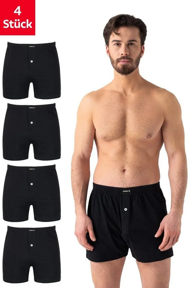 Barrio 13 Barrio 13 Boxershorts Boxershorts Herren Männer Retroshorts Premium ohne kratzendes Etikett (Packung, Set, Spar-Pack, 4-St., 4er-pack) mit Eingriff und Komfortbund, Schwarz, – Produktbild 2 von 4
