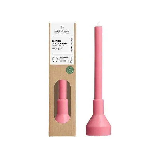 Originalhome Originalhome Natürliche Skulpturale Kerze mit Halter aus Pflanzenwachs, Rosa, – Produktbild 1 von 1