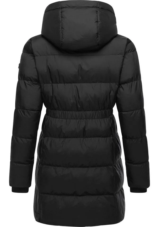 ragwear ragwear Kurzmantel Niara stylischer, gesteppter Wintermantel mit gefütterter Kapuze, Schwarz, – Produktbild 4 von 5