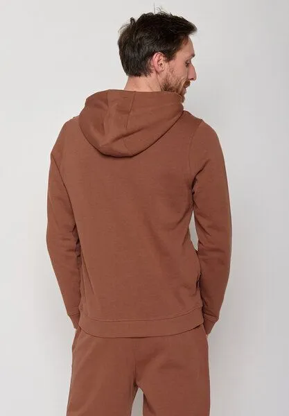 GreenBomb GREENBOMB Lifestyle Running Mirror - Lässiger Half-Zip aus Bio-Baumwolle / hochwertiger Stick / GOTS / Fair & Vegan, Braun (wood bark), – Produktbild 2 von 4