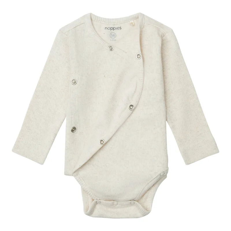 Noppies Noppies Wickelbody langarm Rippqualität, Beige, – Produktbild 1 von 2