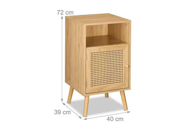 RELAXDAYS RELAXDAYS Nachttisch 2x Nachttisch im Rattan-Design (1-St), Braun, – Produktbild 4 von 5