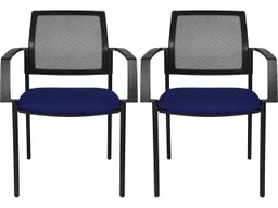 Topstar Topstar Besprechungsstuhl "BtoB 10" mit Armlehnen Netzrücken dunkelblau, 2 Stk. – Produktbild 1 von 1