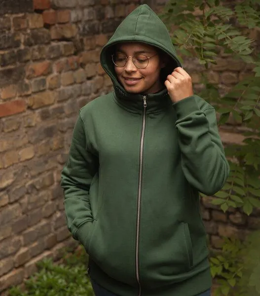 päfjes päfjes Basic Zipper Jacke - Fair gehandelt - Unisex Bio Sweatjacke, Grün, – Produktbild 3 von 4