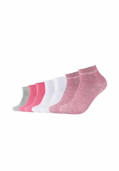 CAMANO camano 7 Paar Quarter Socken | GOTS Biobaumwolle, Pink melange, – Produktbild 1 von 1