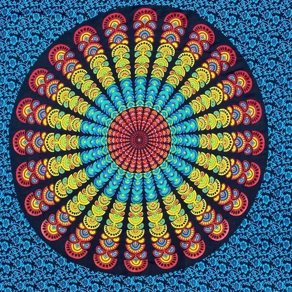 Der Lindwurm Der Lindwurm Sarong- Mandala, Blau (buntes mandala), – Produktbild 2 von 3