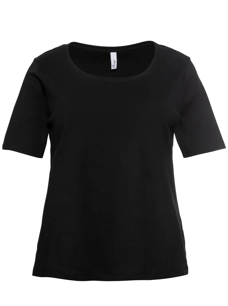 sheego T-Shirt schwarz, Schwarz, – Produktbild 1 von 2
