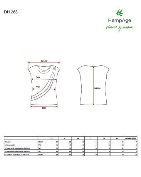 HempAge HempAge Wasserfallausschnitt Top Hanf/Biobaumwolle, Glacier (blau), – Produktbild 3 von 4