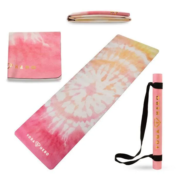 Yoga Hero Yoga Hero Reise Yogamatte 1mm, Ibiza gold (rosa), – Produktbild 3 von 4