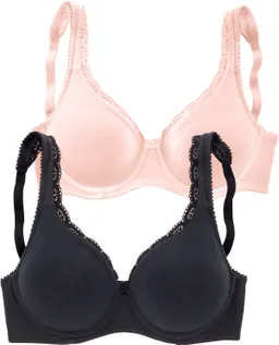 petite fleur by Lascana T-Shirt-BH puder+schwarz – Produktbild 1 von 1
