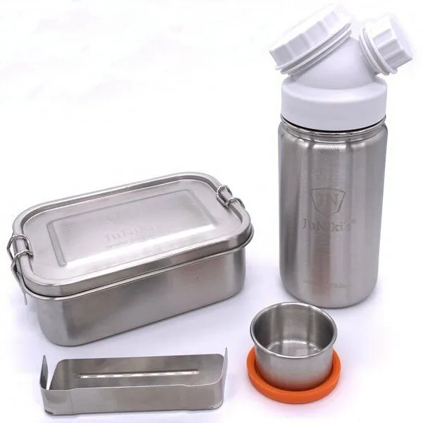 JN JuNiki's JN JuNiki's Einschulungs-Set: JuNiki´s® Lunchbox + Trinkflasche isoliert 8 Farben, Weiß, – Produktbild 1 von 3