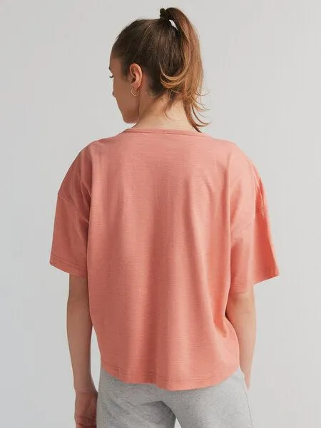 Leela Cotton Leela Cotton Damen Flammé T-Shirt Bio-Baumwolle, Lachs, – Produktbild 3 von 3