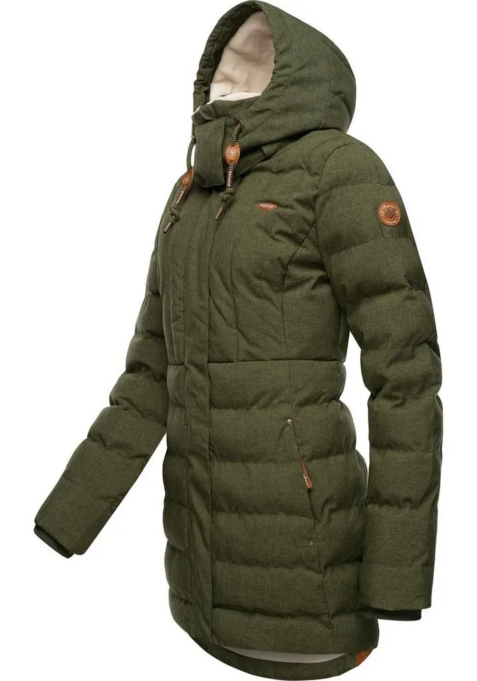ragwear ragwear Kurzmantel Ashanta Wasserdichter Winterparka mit gefütterter Kapuze, Grün, – Produktbild 3 von 5
