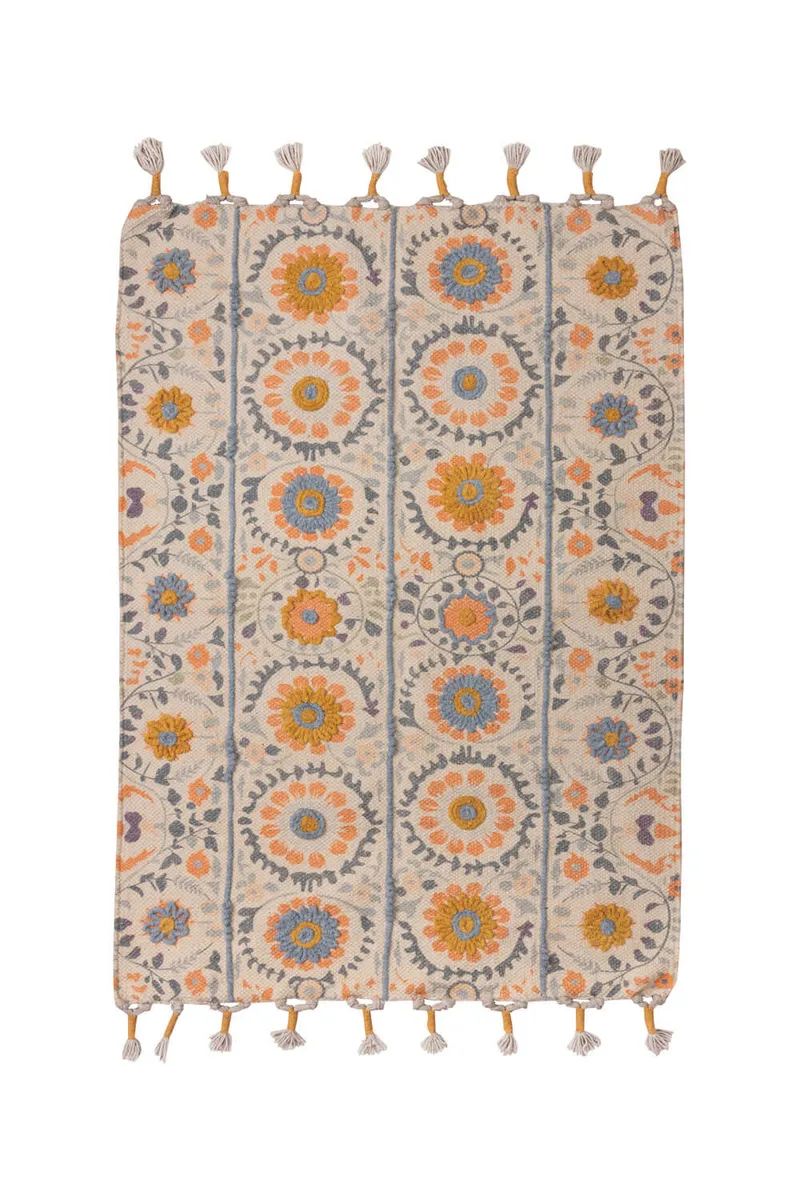 Tranquillo Tranquillo Teppich BOTANIC ORNAAUREA – Baumwolle, 90 x 60 cm, Gelb, – Produktbild 1 von 4