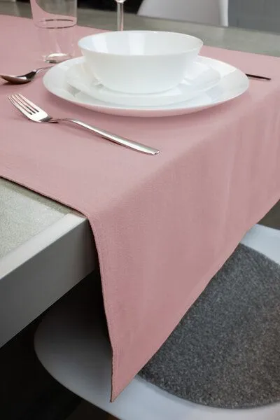 jilda-tex jilda-tex Tischläufer Renforce 100% Bio-Baumwolle Uni 50x160cm, Altrosa, – Produktbild 1 von 4