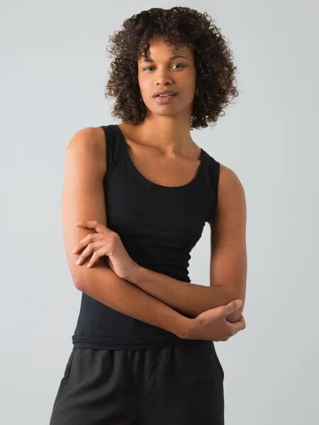 Honest Basics Honest Basics Stretch-Tank-Top, Schwarz, – Produktbild 2 von 3