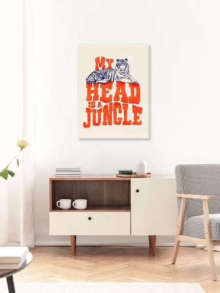 Photocircle Photocircle Poster / Leinwandbild - My Head is a Jungle-Tiger typography – Produktbild 3 von 4