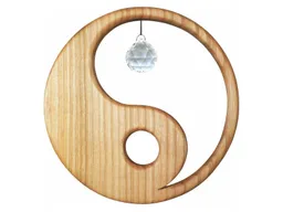 Sternengasse Sternengasse Ying Yang aus heimischem Laubholz, Holzdeko mit Kristall Durchmesser 13 cm – Produktbild 1 von 1