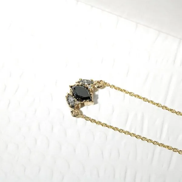 Eppi Eppi Halskette mit Salt and Pepper Diamanten in Marquise Form Everline, Gelb, – Produktbild 3 von 3