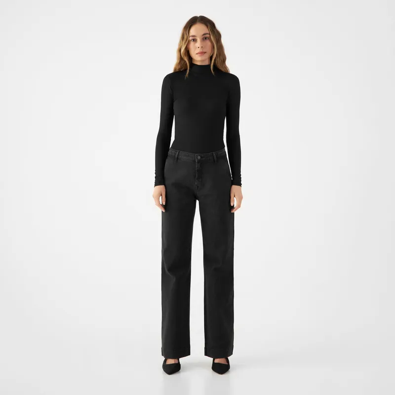 DAWN GLOW Flared Soft Tencel - Denim Chino - Vintage Black - Vintage Black / 31 / 32 – Produktbild 1 von 1