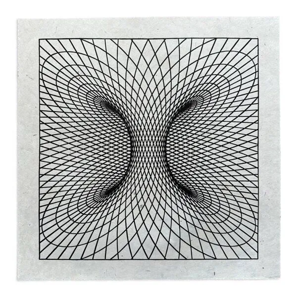 Veskor Cassiopeia Veskor Cassiopeia TORUSFELD Heilige Geometrie Linoldruck | 40 x 40 cm | Schwarz auf Naturweiß – Produktbild 1 von 4
