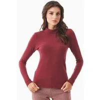 ORGANICATION ORGANICATION Langarmshirt aus Bio-Baumwolle und TENCEL Modal, Rot(syrah red), – Produktbild 1 von 1