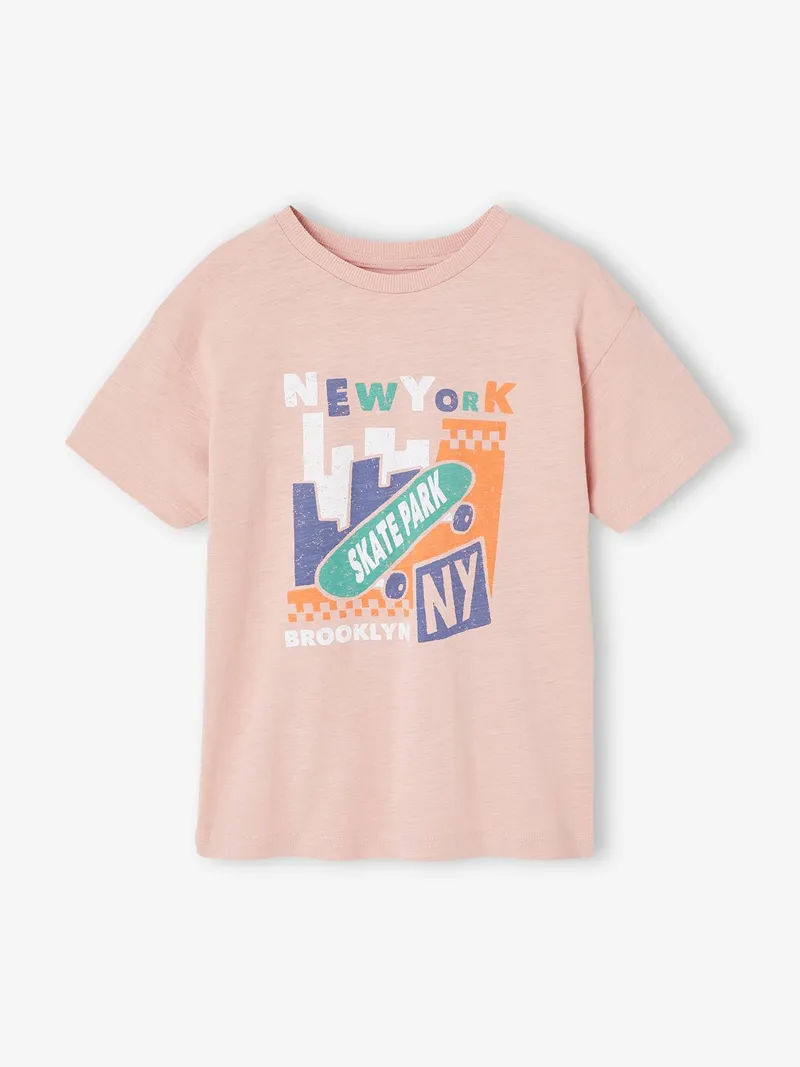 Vertbaudet T-Shirt mit grafischem Print und Baumwolle Jungen blush, Blush, – Produktbild 2 von 4