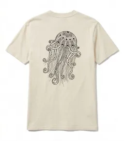vis wear vis wear Yoga Qualle - Göttin im Ozean - Pure Natural Bio Baumwolle Shirt - Back Print – Produktbild 1 von 1
