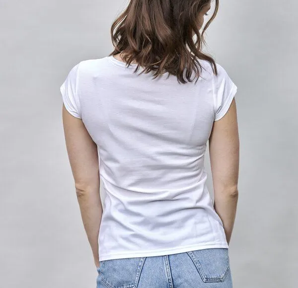 CON_STANT CON_STANT Shirt "Piqué" mit Kappärmel, Weiß, – Produktbild 3 von 3