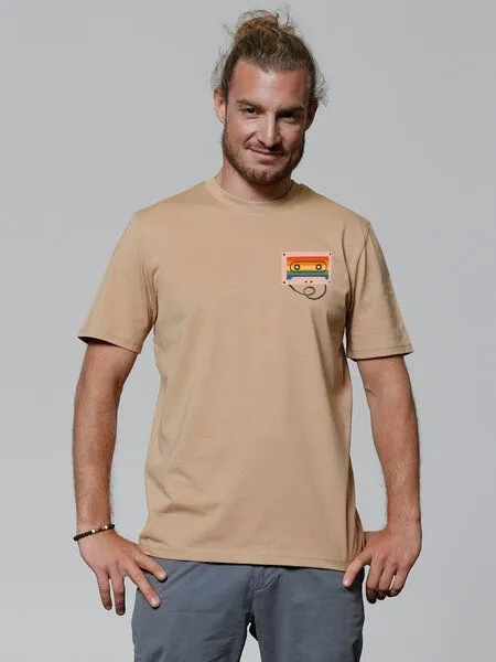 watapparel watapparel T-Shirt Unisex Rainbow Cassette, Latte, – Produktbild 2 von 3