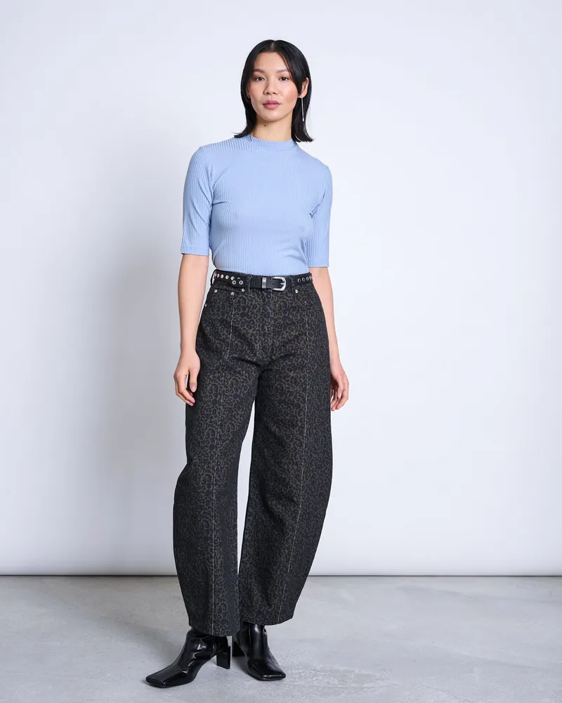 JAN N JUNE JAN 'N JUNE Damen vegan T-Shirt Nina Mittelblau, Hellblau, – Produktbild 1 von 2