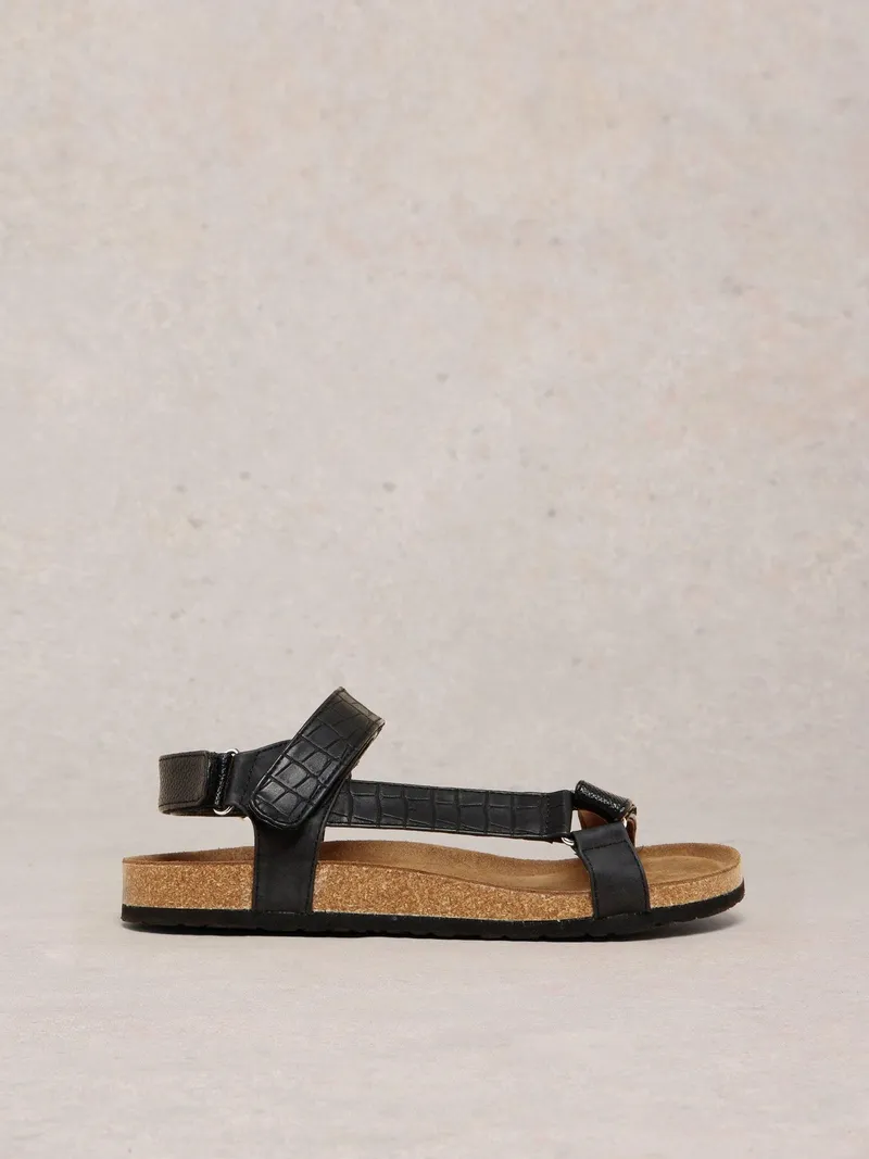 White Stuff Trekking Sandalen mit Fußbett - 38, Reines schwarz, – Produktbild 1 von 4