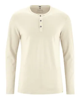 HempAge Hempage Herren vegan Langarm Henley Aus Gebürstetem Stoff Naturfarben – Produktbild 1 von 1
