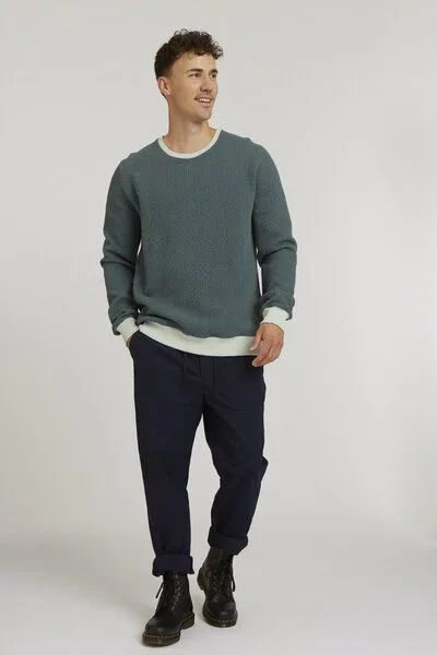 THOKKTHOKK ThokkThokk Herren Sweater TT1029 STRUCTURED aus Biobaumwolle, Fir tree (grün), – Produktbild 2 von 4