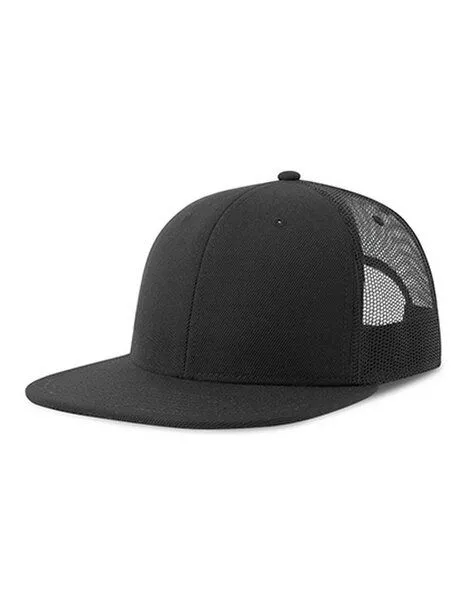 Atlantis Headwear Atlantis Headwear Mesh Cap Truckercap Flacher Schirm, Schwarz/schwarz, – Produktbild 2 von 2