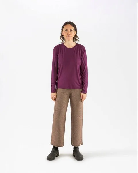 MATONA Matona Langarmshirt für Frauen aus Modal / Soft Longsleeve, Aubergine, – Produktbild 3 von 4