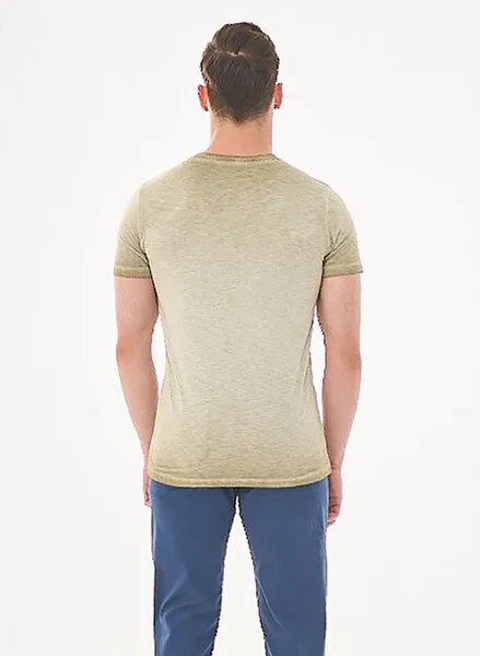 ORGANICATION ORGANICATION Cold Pigment Dyed T-Shirt aus Bio-Baumwolle mit Print, Grün(olive), – Produktbild 4 von 4