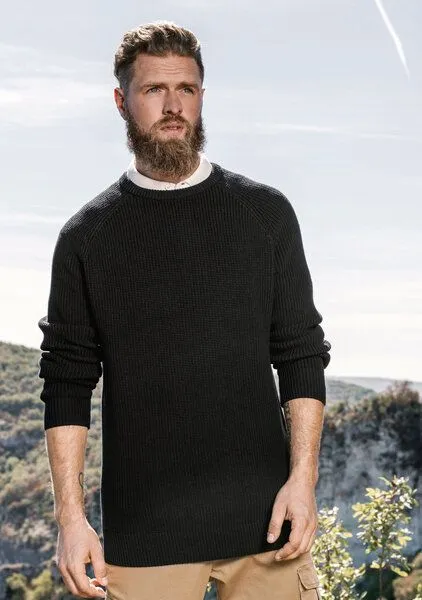 Kultgut Kultgut NEW Generation Recycling - Black Rippstrickpullover, Black, – Produktbild 2 von 4