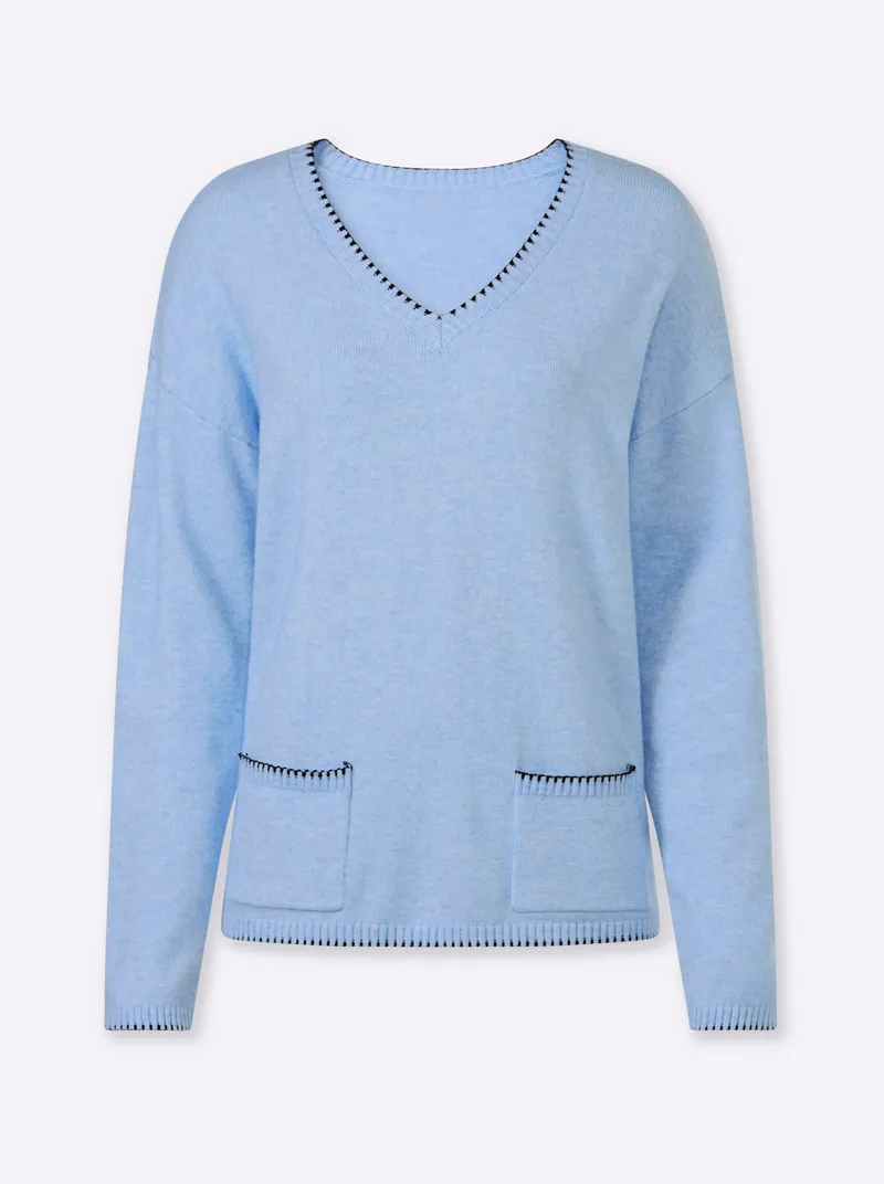 heine Pullover eisblau-meliert, Eisblau-meliert, – Produktbild 1 von 2