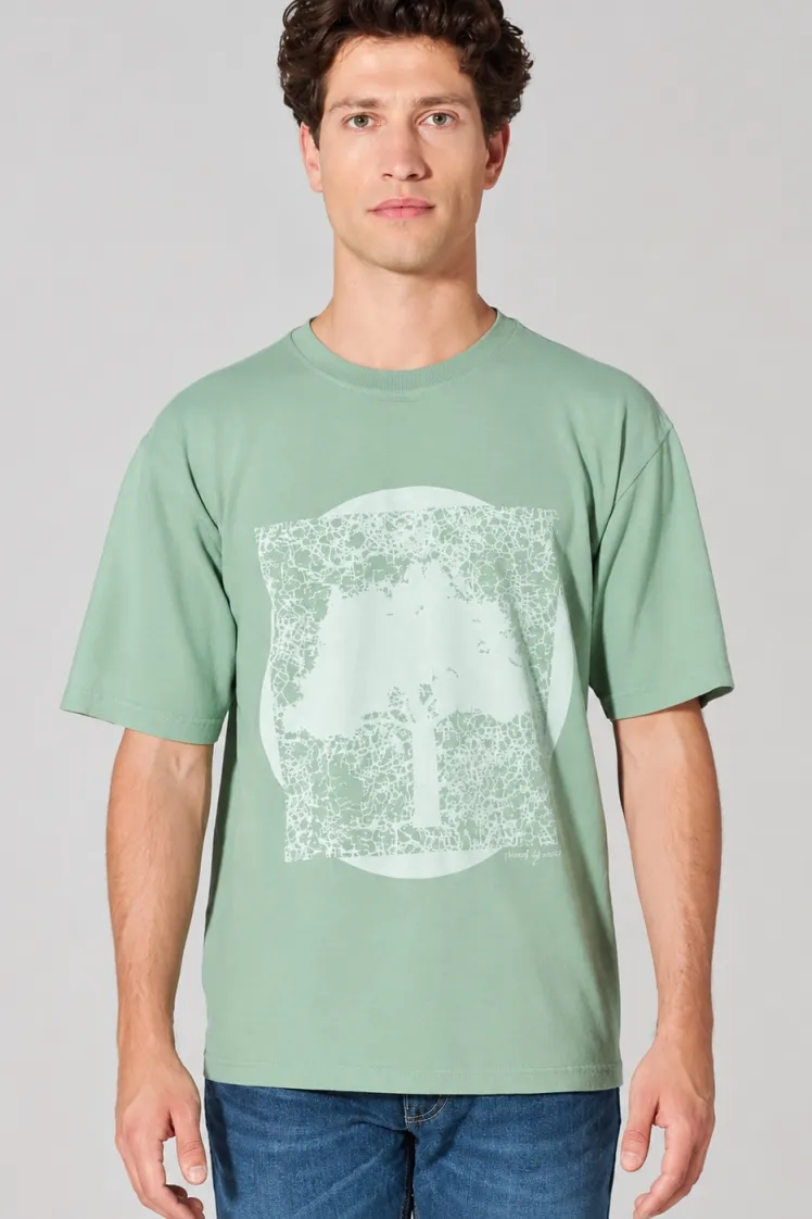 HempAge Hempage Herren vegan T-Shirt Mit Aufdruck Mintgrün, Grün, – Produktbild 2 von 2
