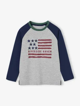 Vertbaudet Jungen Langarmshirt mit Ärmeln in Kontrastoptik – Produktbild 1 von 1