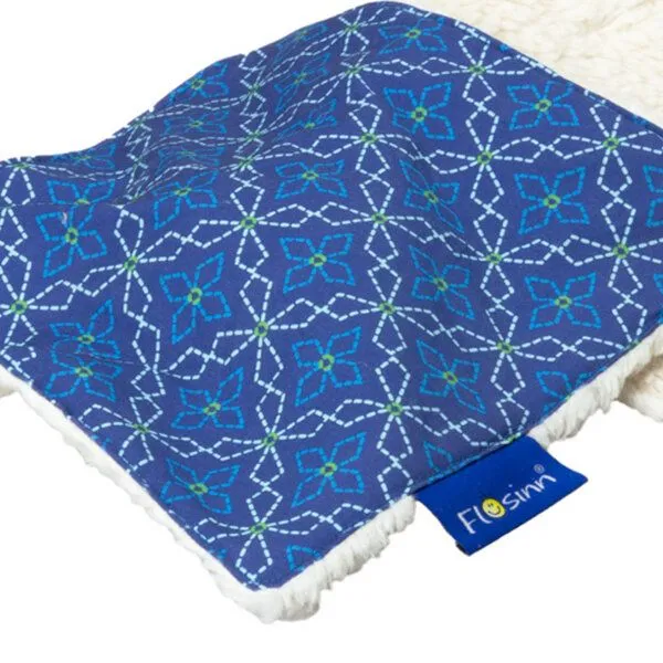 Flosinn Flosinn Knistertuch Bio Teddy Schlabberlatz Schnuffeltuch, Blau, – Produktbild 3 von 3