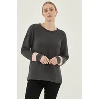 ORGANICATION ORGANICATION Pullover aus Bio-Baumwolle, Asphalt, – Produktbild 1 von 1