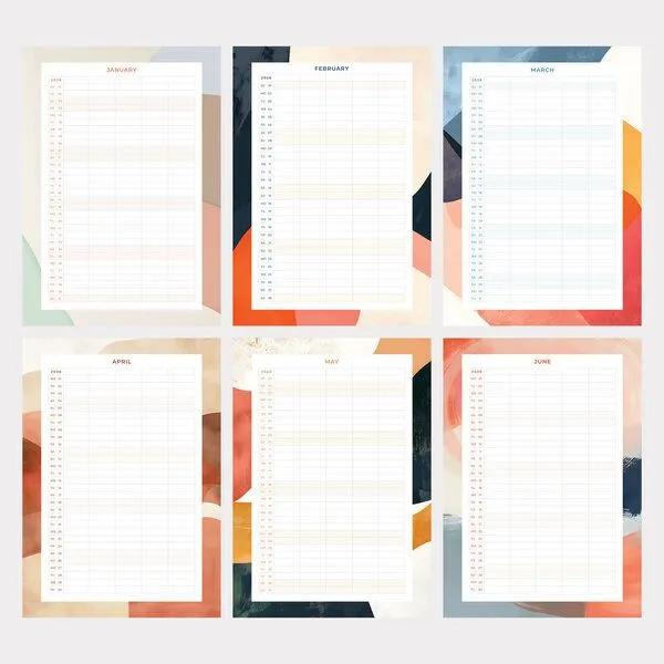 Photocircle Photocircle Familienplaner 2027 – Abstrakte Formen Wandkalender / 5-Spalten-Terminkalender & Organizer – Produktbild 3 von 4