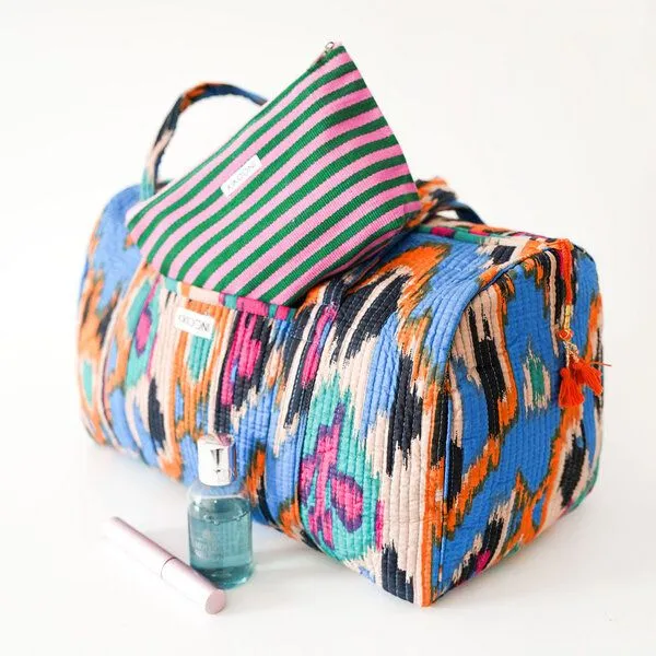 KIKOONI KIKOONI handgefertigte große Baumwolltasche "K. Shopper", Blue ikat, – Produktbild 4 von 4