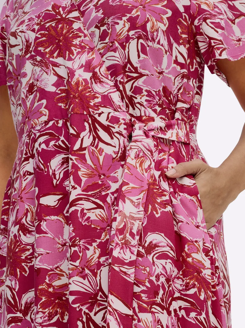 sheego by Joe Browns Wickelkleid, Erdbeere-pink-gemustert, – Produktbild 2 von 2