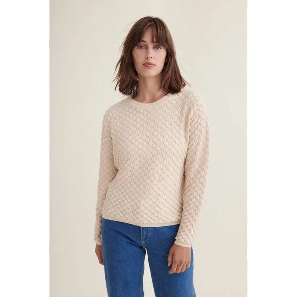 Basic Apparel Basic Apparel Strickpullover - Camilla sweater - aus Bio-Baumwolle, Beige (birch), – Produktbild 1 von 2