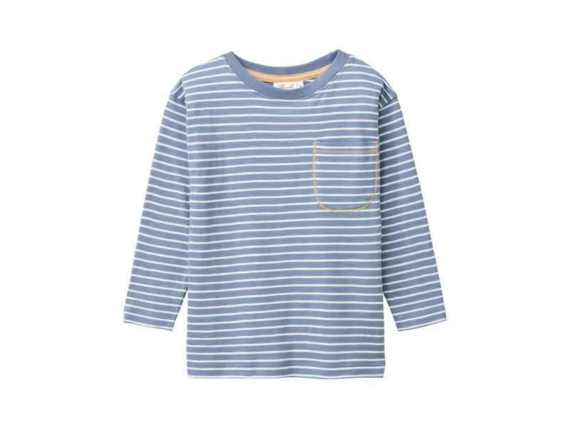 People Wear Organic People Wear Organic Langarm-Shirt blaugrau geringelt Gr. 98/104, Blau, – Produktbild 1 von 1